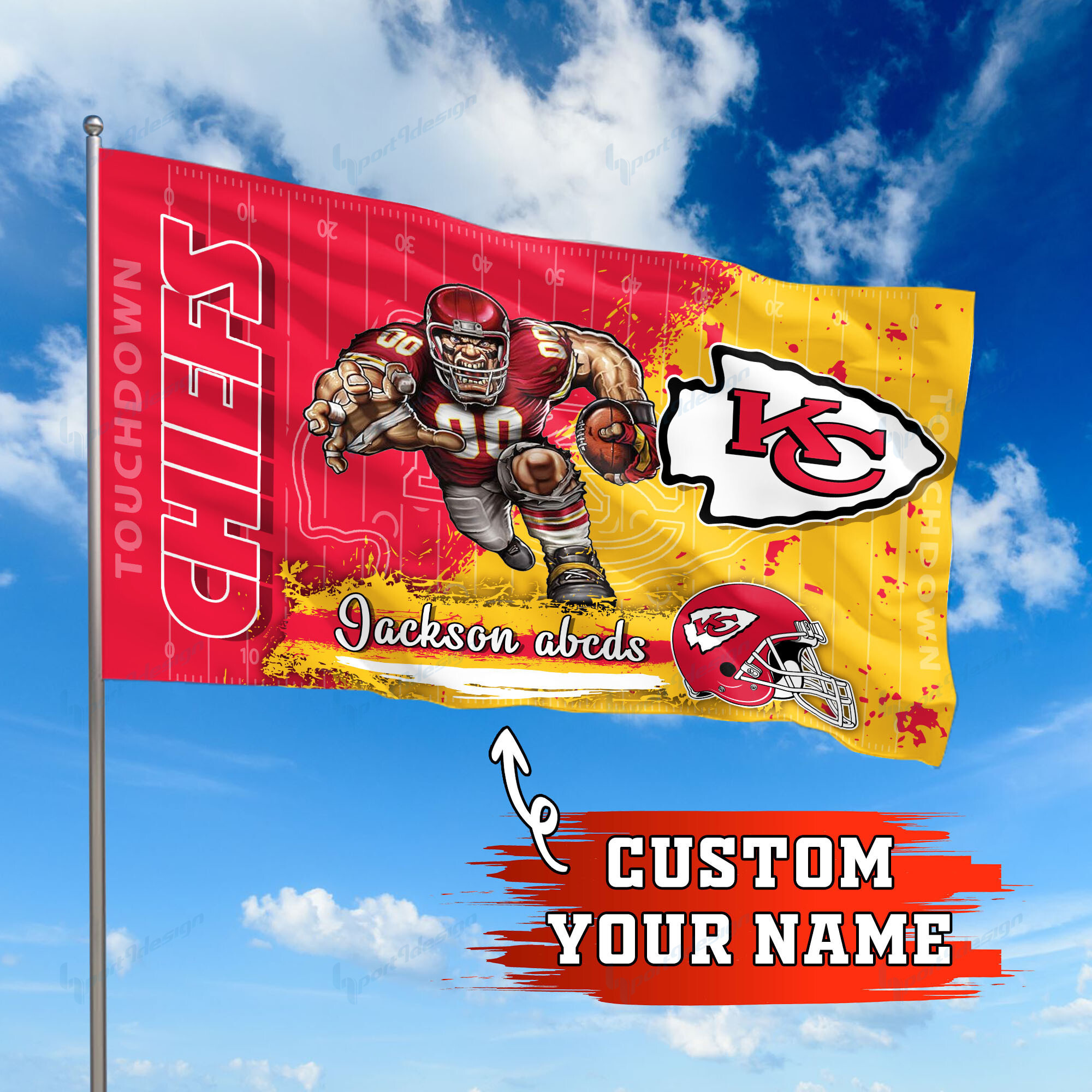 kansas city chiefs personalized flag 252 ofakh
