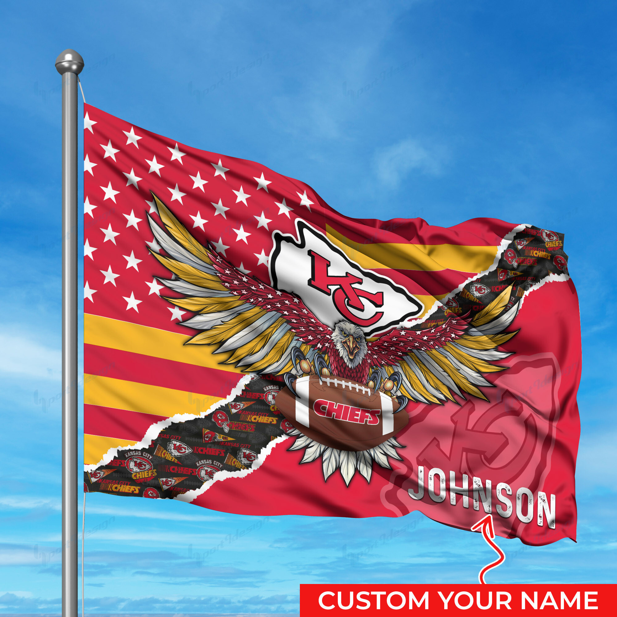 kansas city chiefs personalized flag 290 m6hsz