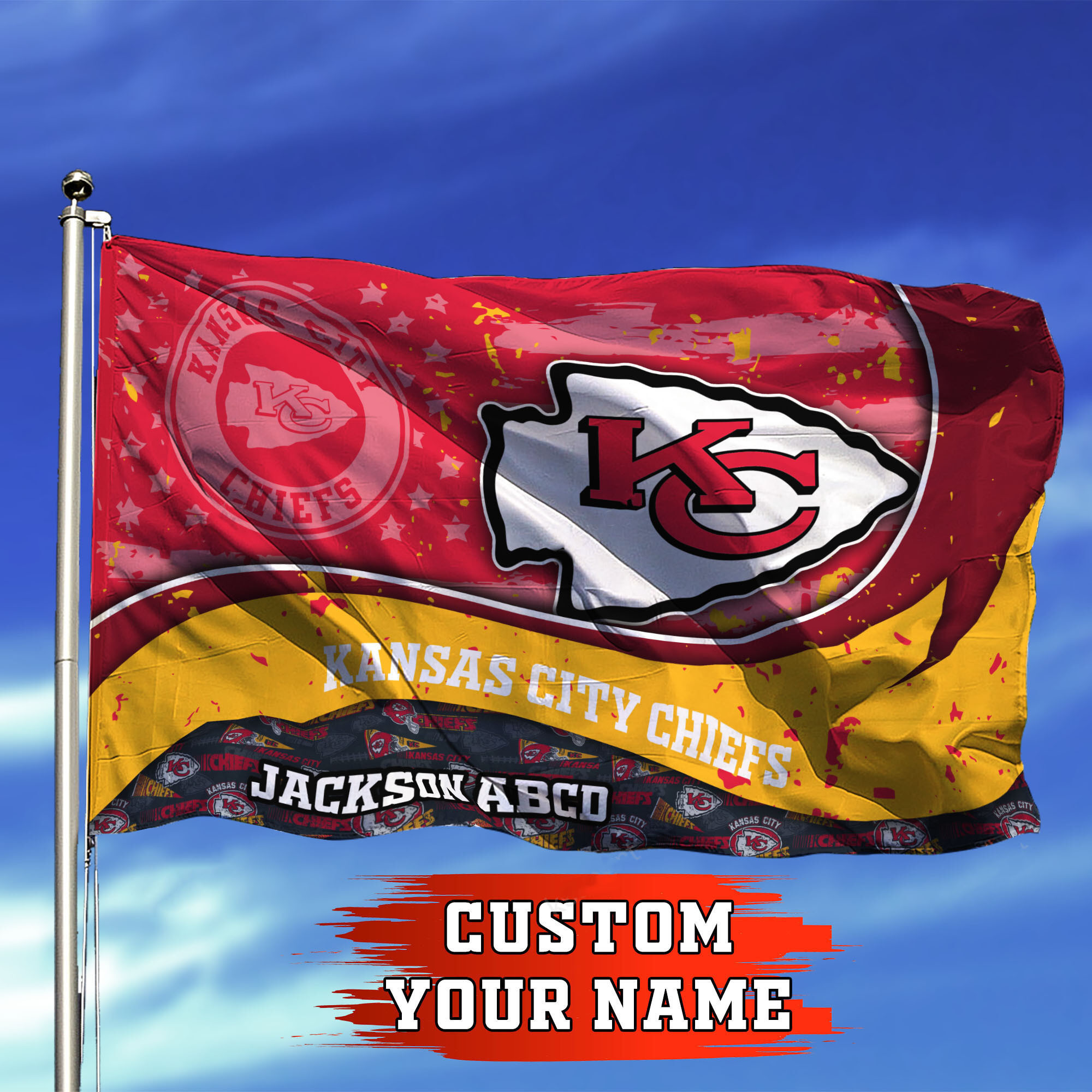 kansas city chiefs personalized flag 320 2zrpx