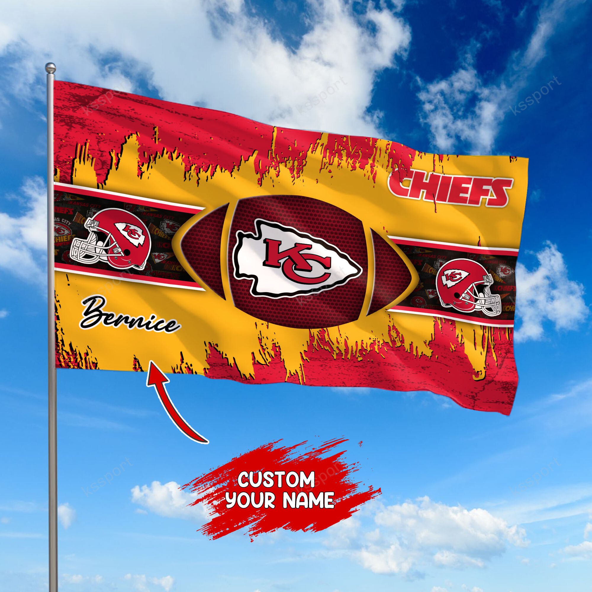 kansas city chiefs personalized flag 388 fts7w