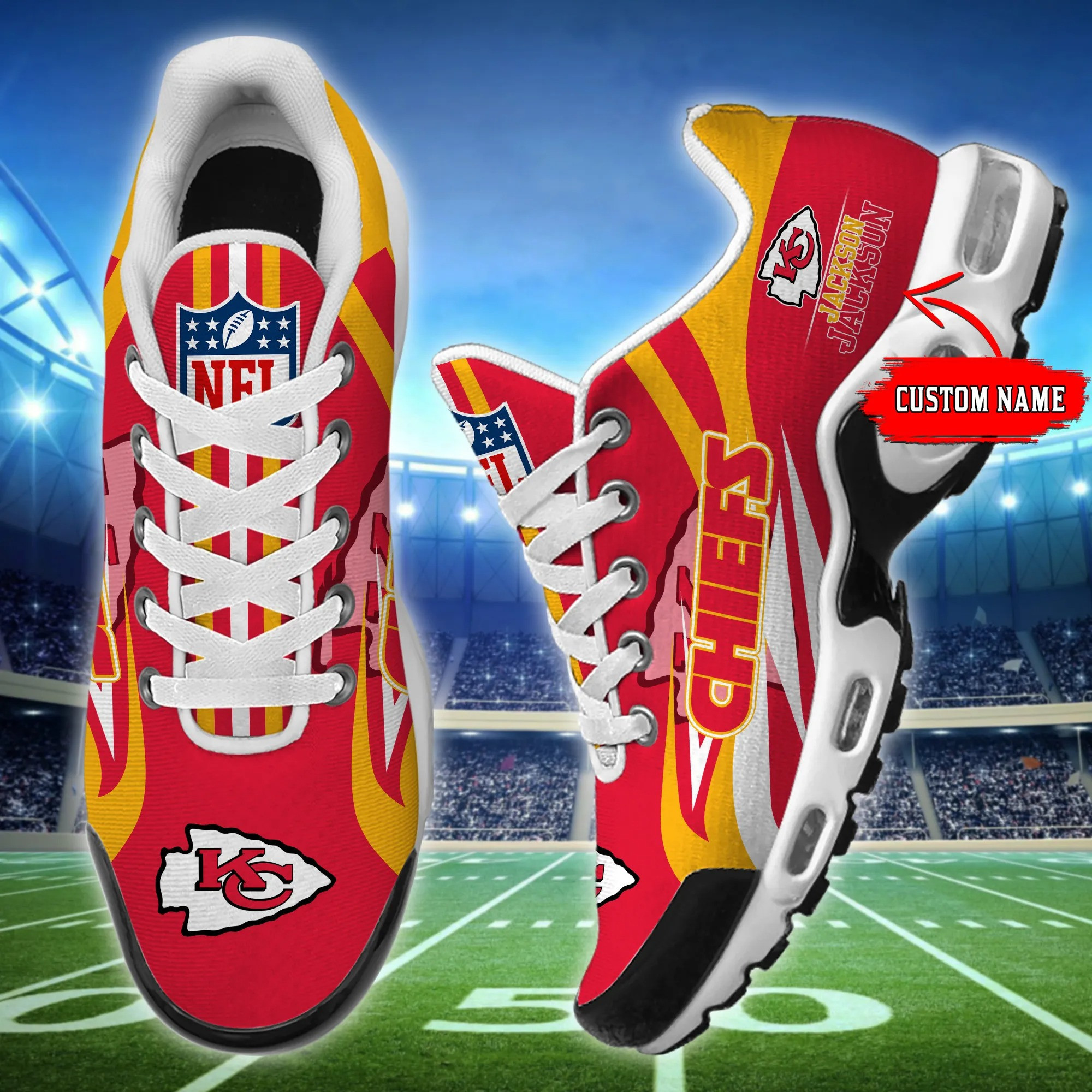 kansas city chiefs personalized plus t n youth sneakers bg95 426lx