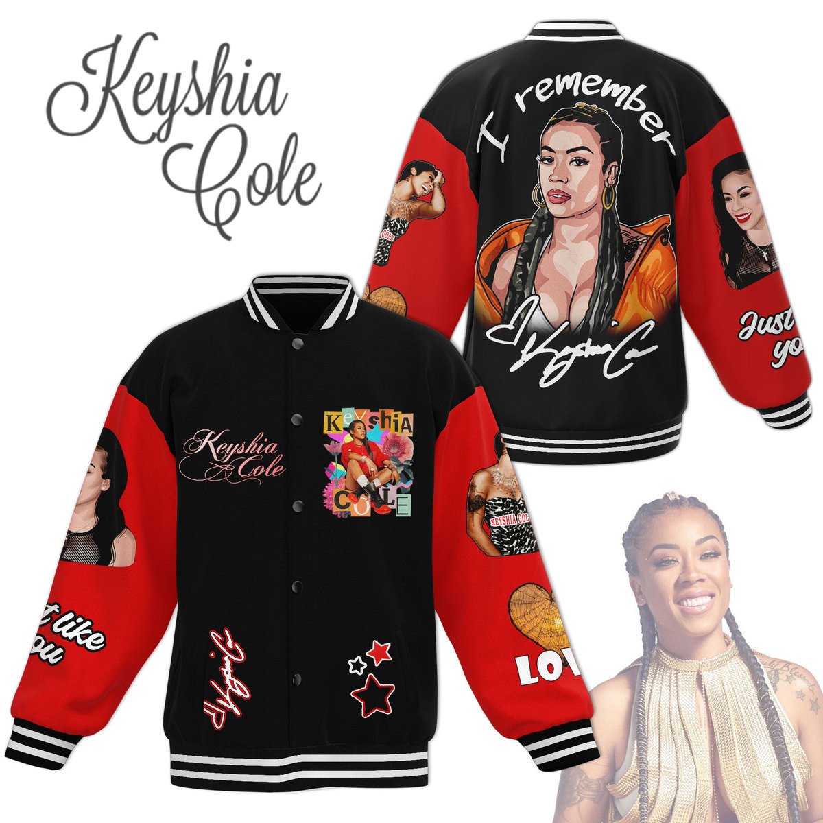 keyshia cole beautiful design baseball jacket aseg3