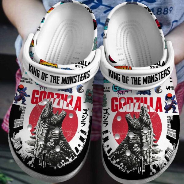 king of the monsters godzilla white movie clogs for kids and adults ennte