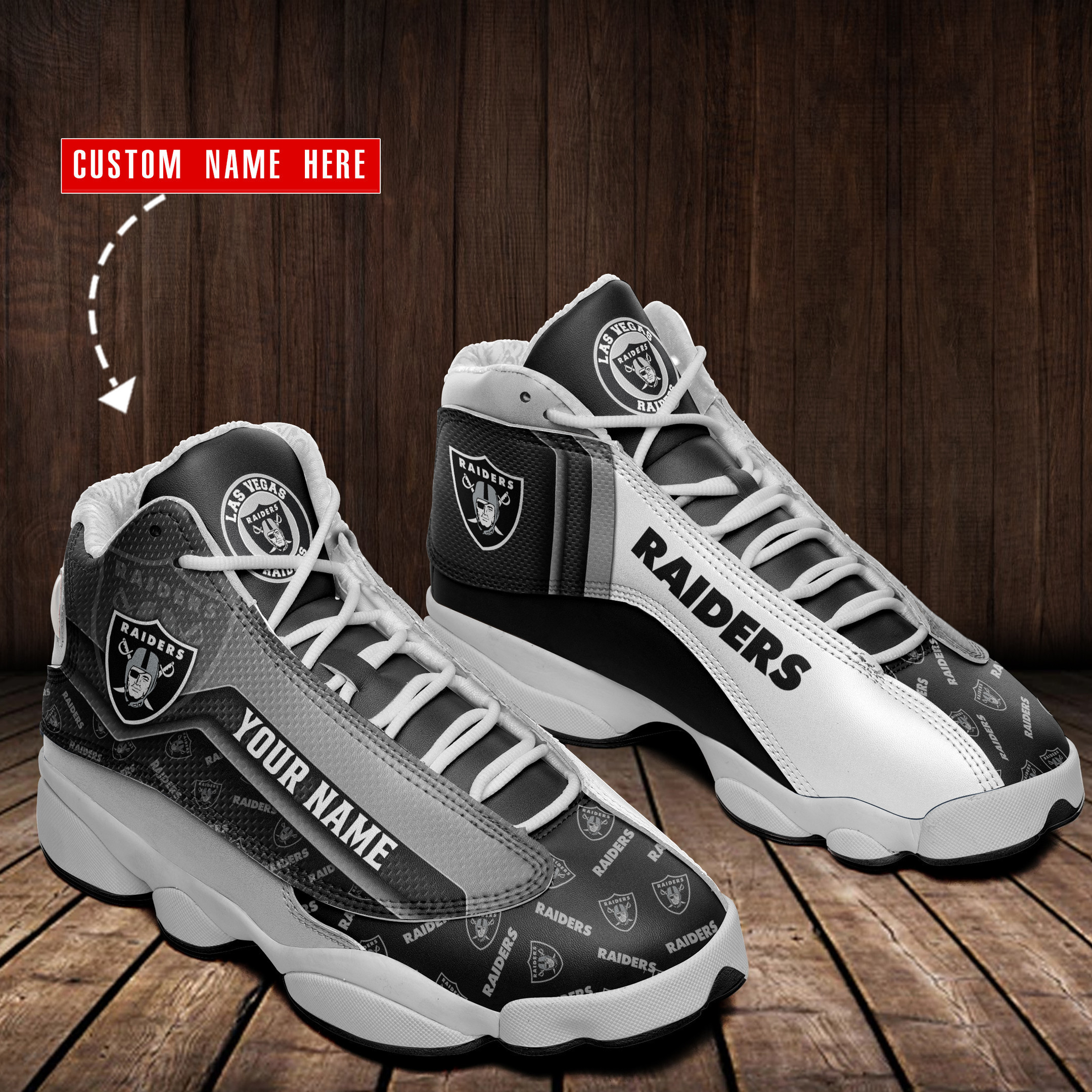 las vegas raiders personalized ajd13 sneakers bg102 inflg