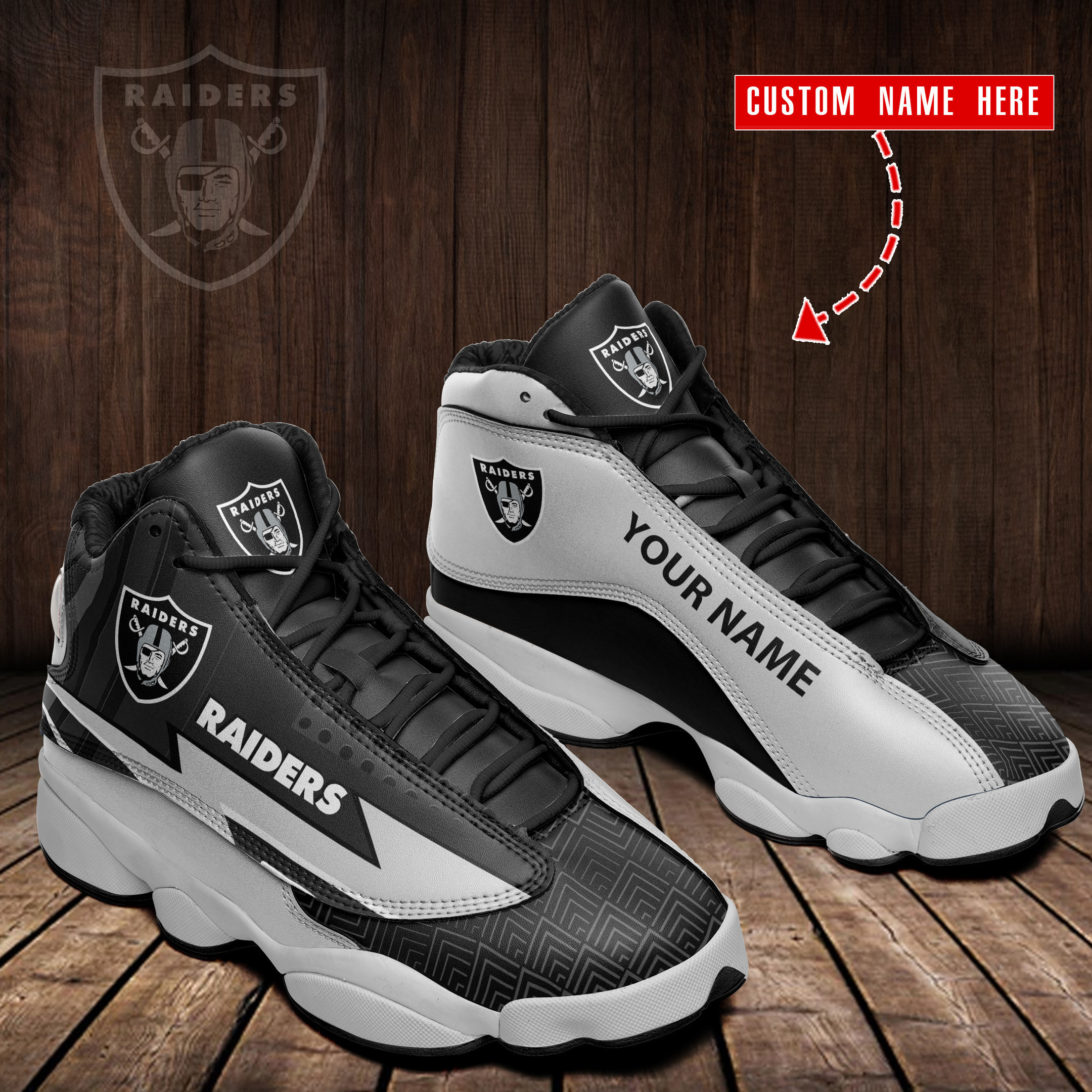 las vegas raiders personalized ajd13 sneakers bg97 ze8mv