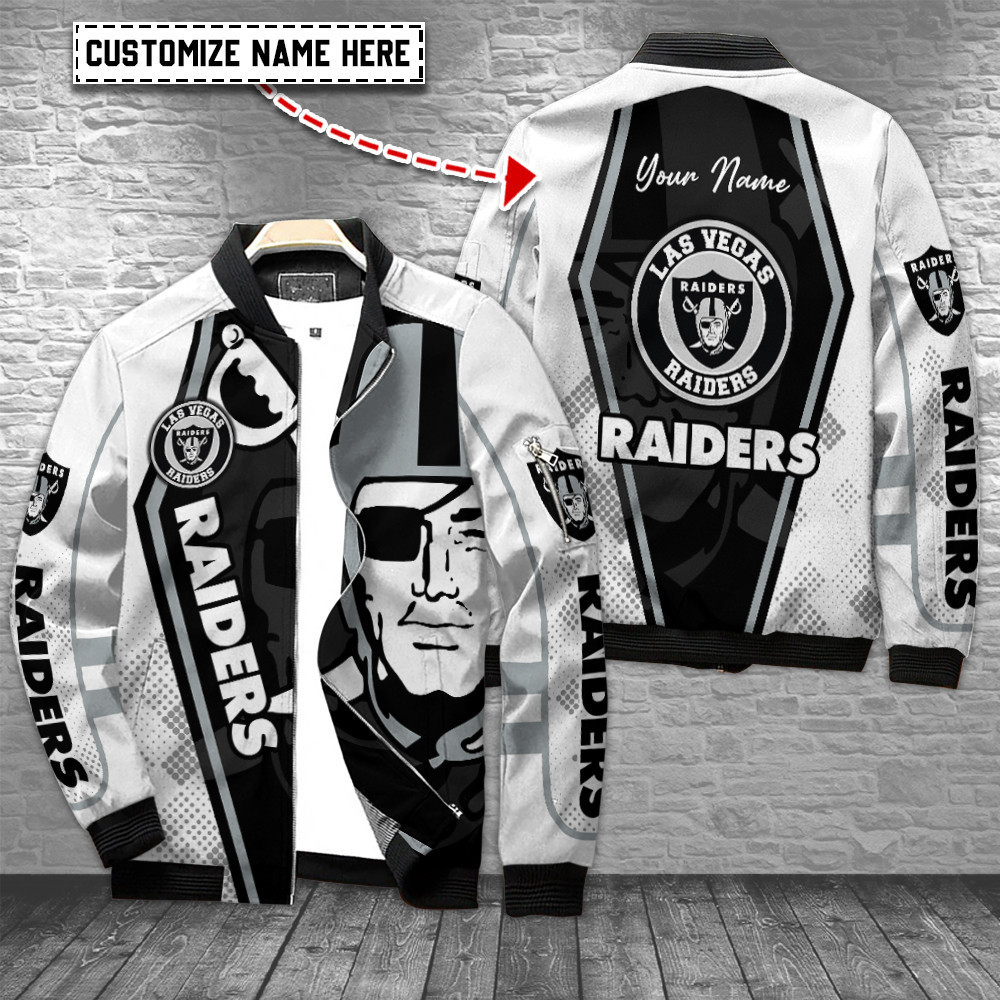 las vegas raiders personalized bomber jacket bg243 uiu1m