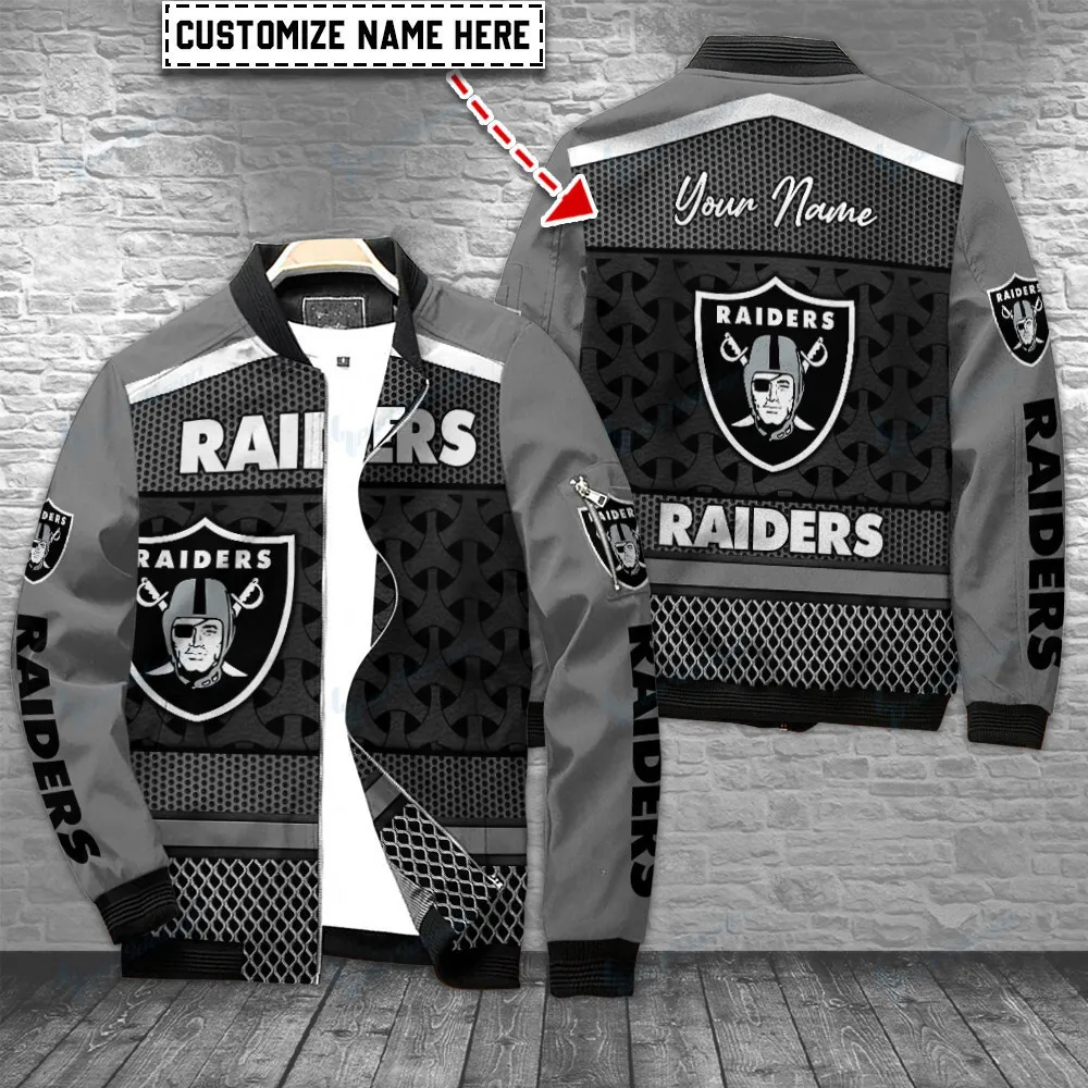 las vegas raiders personalized bomber jacket bg323 e6za4