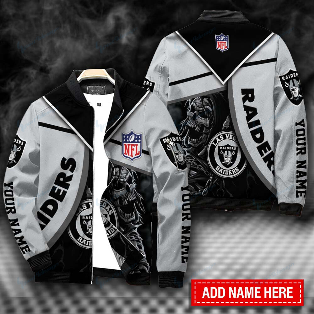 las vegas raiders personalized bomber jacket bg381 jdec0