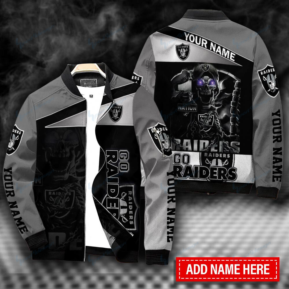 las vegas raiders personalized bomber jacket bg385 tve37