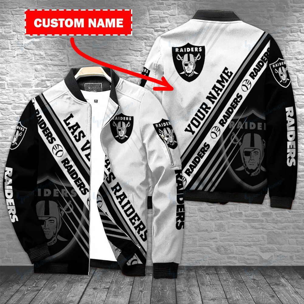 las vegas raiders personalized bomber jacket bg390 1nsj7