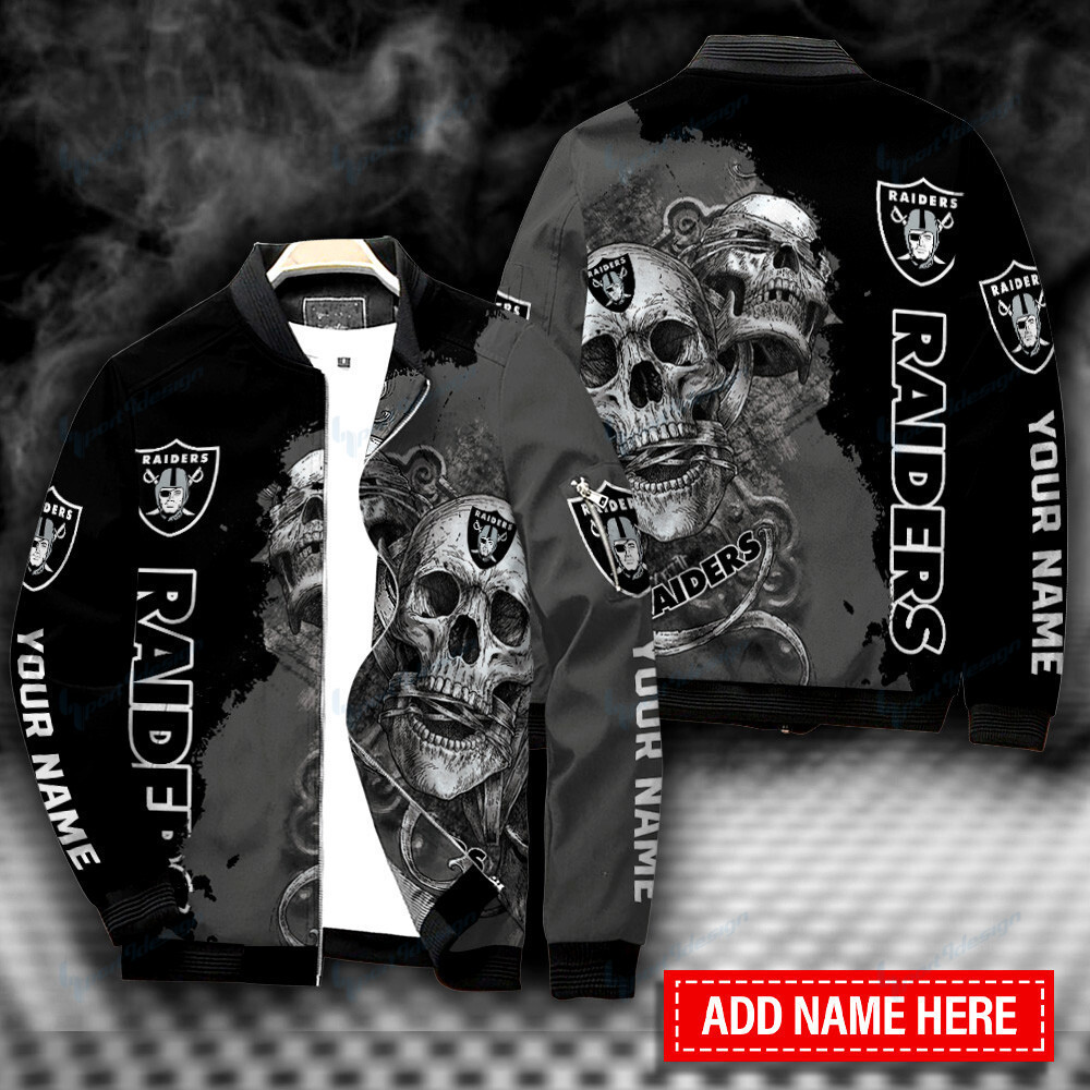 las vegas raiders personalized bomber jacket bg411 trins