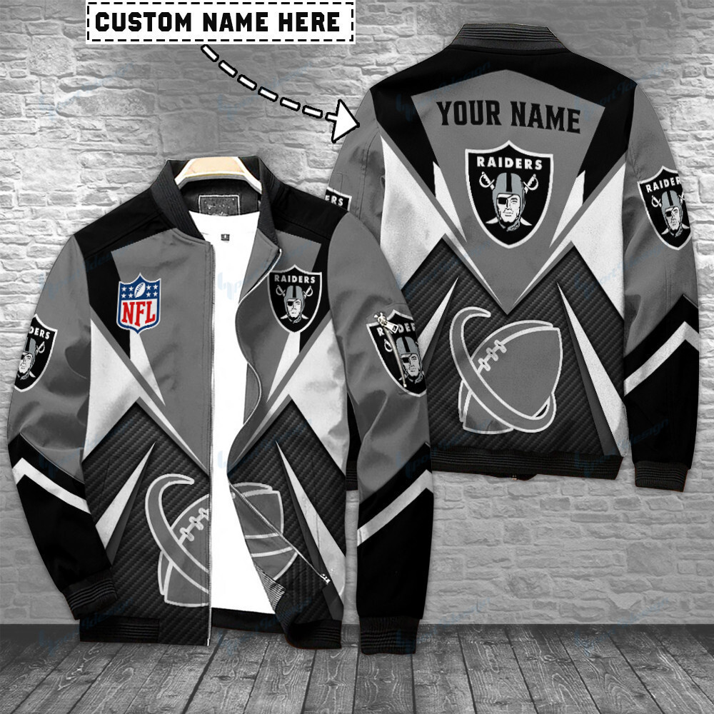 las vegas raiders personalized bomber jacket bg416 pnvwp