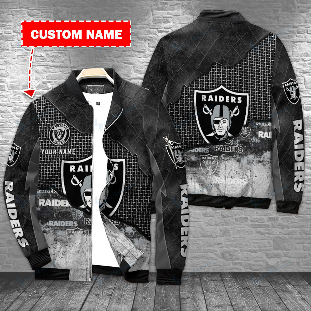 las vegas raiders personalized bomber jacket bg428 gphcb