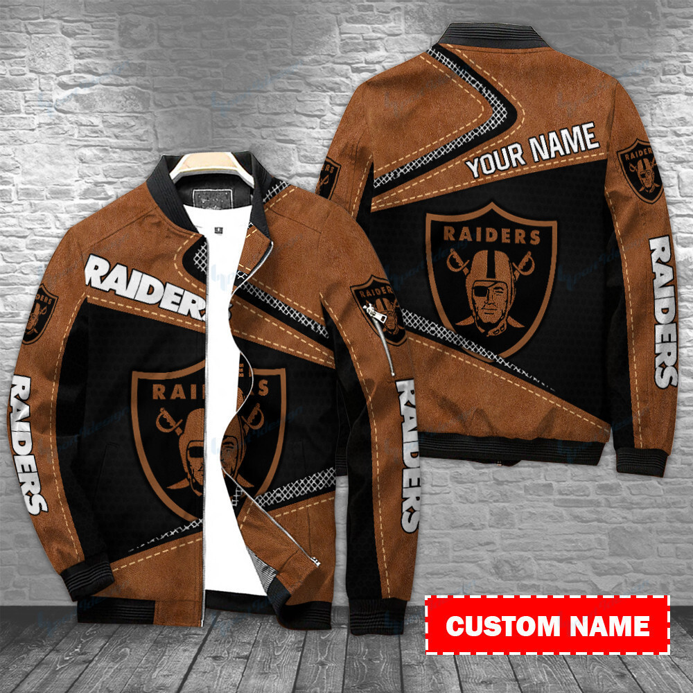 las vegas raiders personalized bomber jacket bg466 qgal0