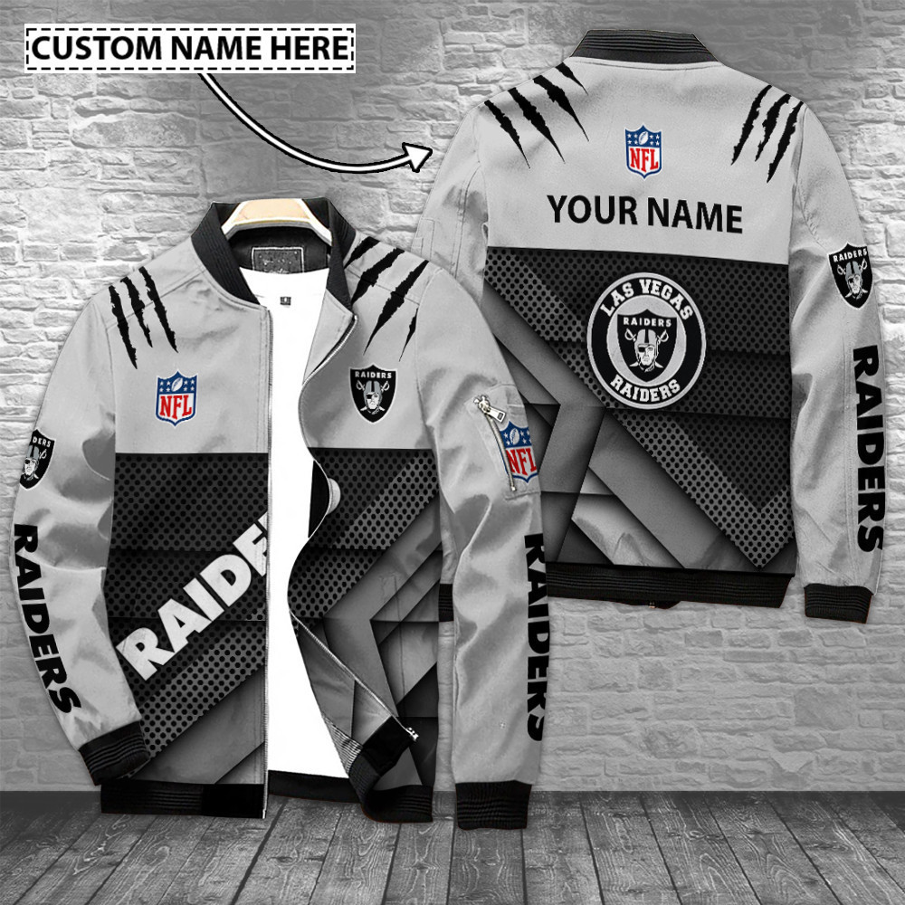 las vegas raiders personalized bomber jacket bg521 mickn