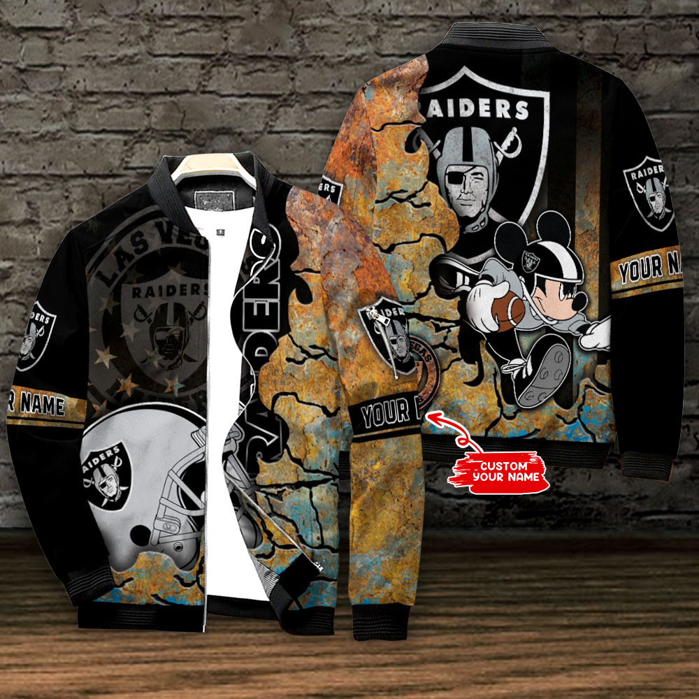 las vegas raiders personalized bomber jacket bg592 lzii3