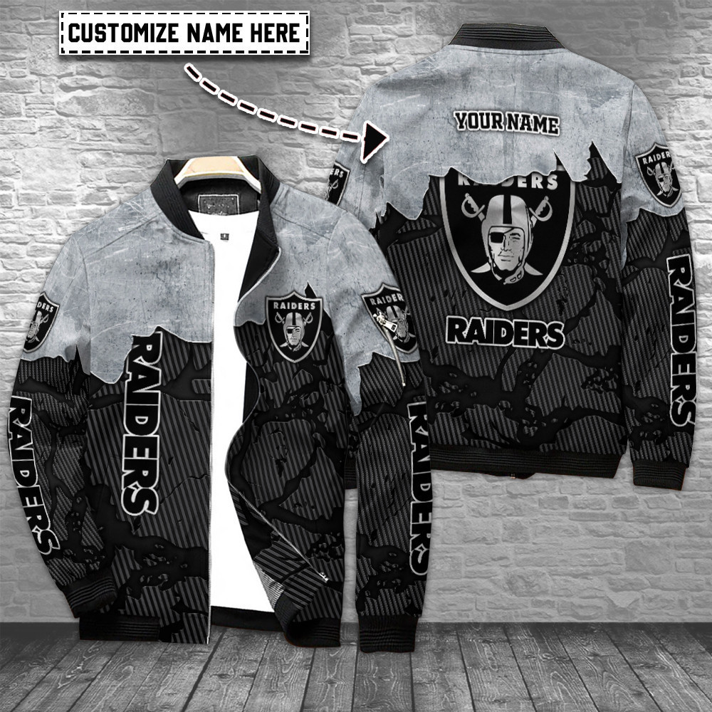 las vegas raiders personalized bomber jacket bg637 buoxr