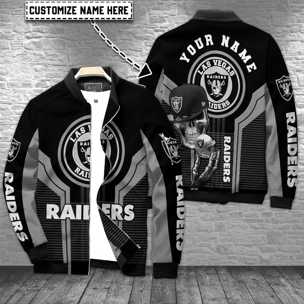 las vegas raiders personalized bomber jacket bg745 lrvet
