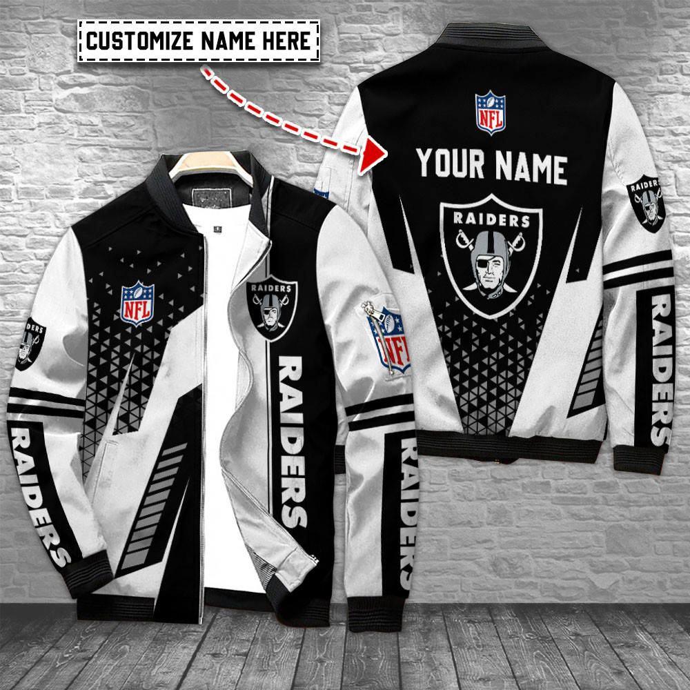 las vegas raiders personalized bomber jacket bg98 ln2kd