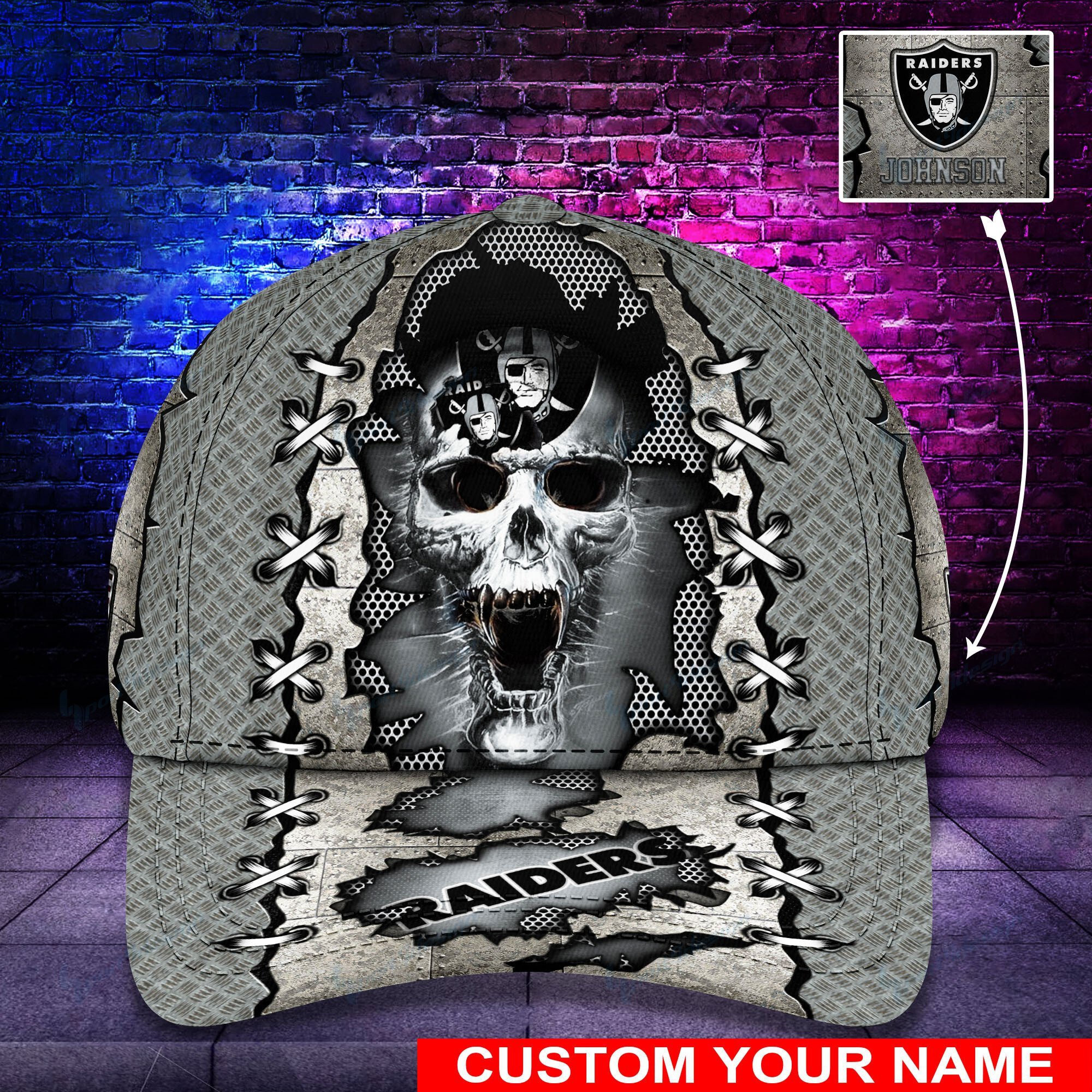 las vegas raiders personalized classic cap bg498 rzg3y