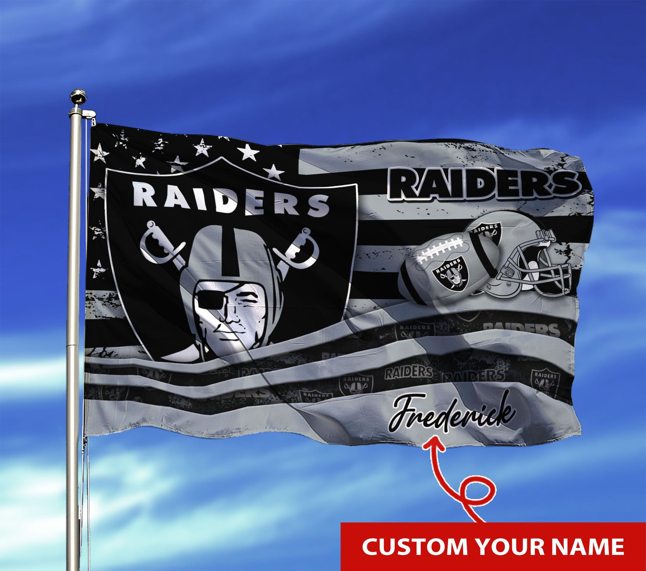 las vegas raiders personalized flag 24 o000c