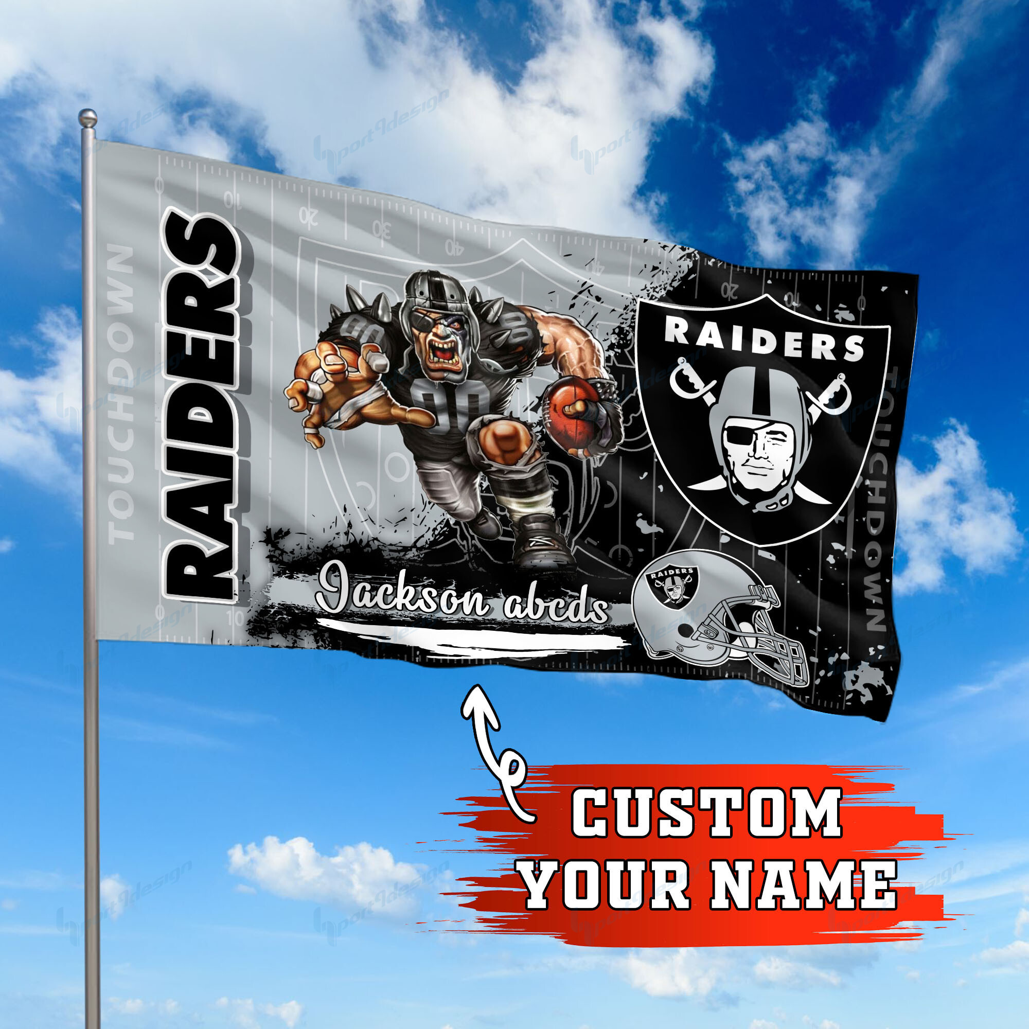 las vegas raiders personalized flag 260 w1zii