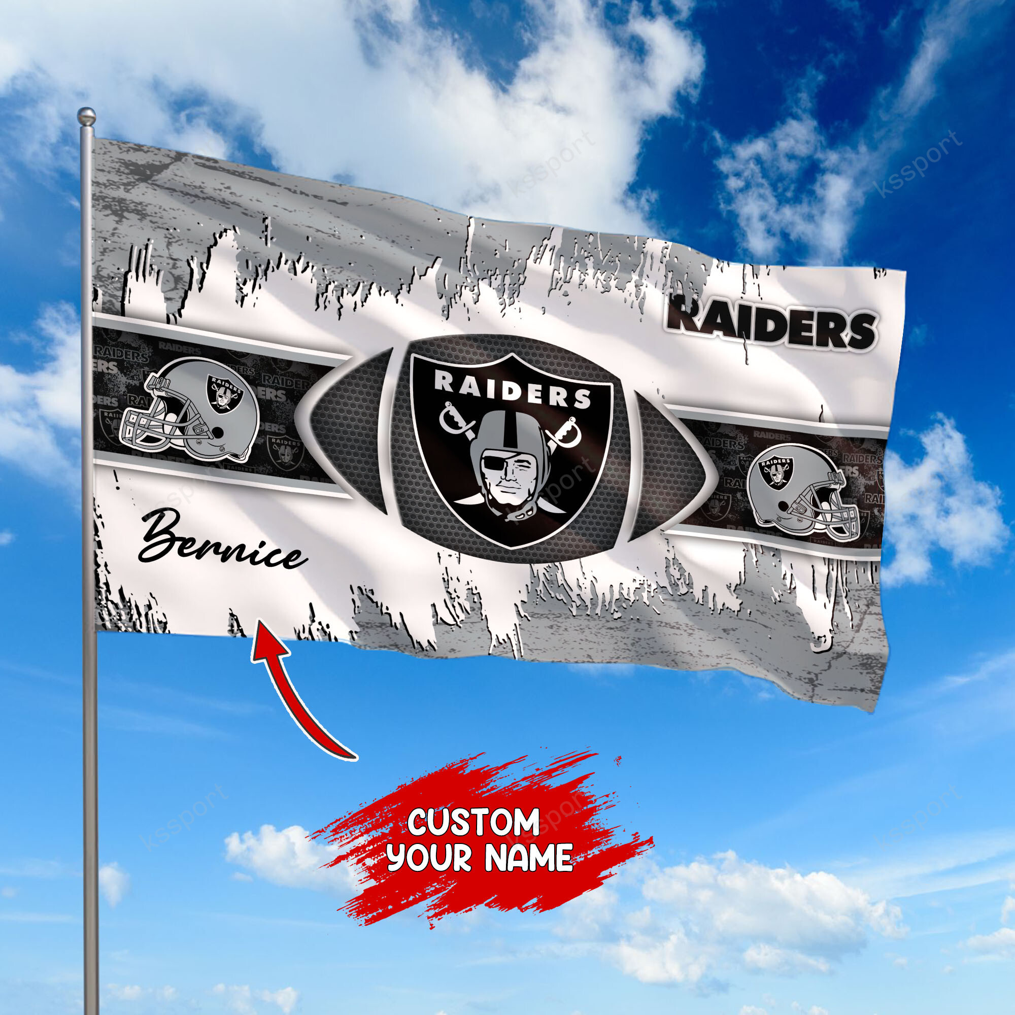 las vegas raiders personalized flag 389 p45el