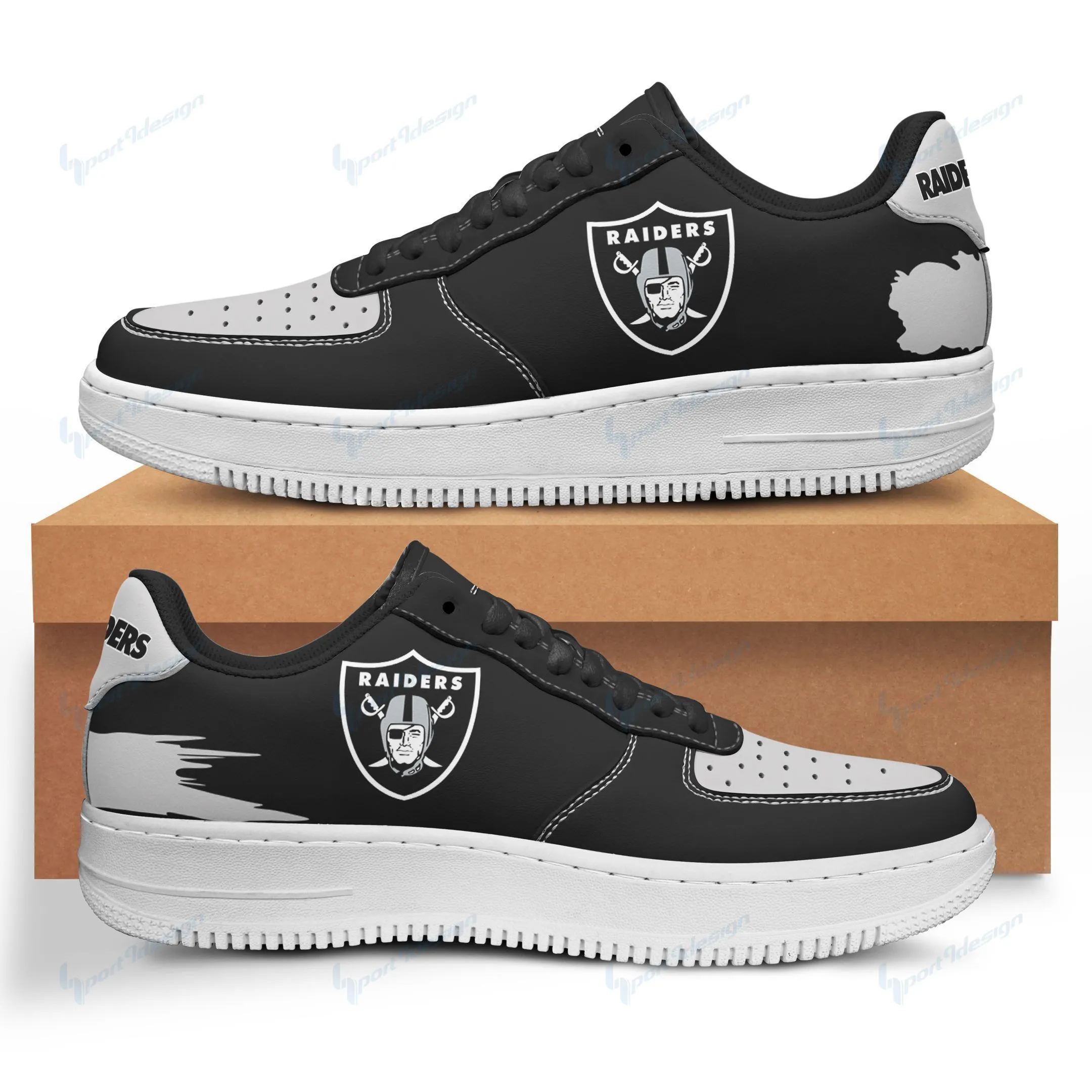 las vegas raiders white sole af1 sneakers 005 z5lko