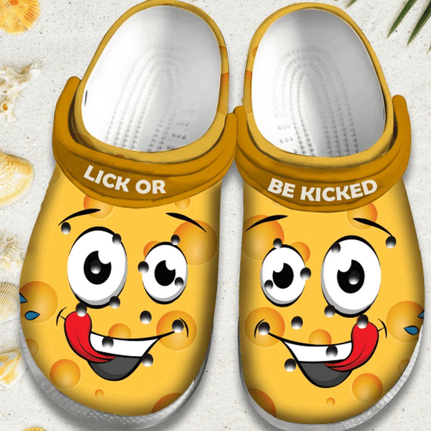 lick or be kicked smile face clogs fast shipping service available wjxnm