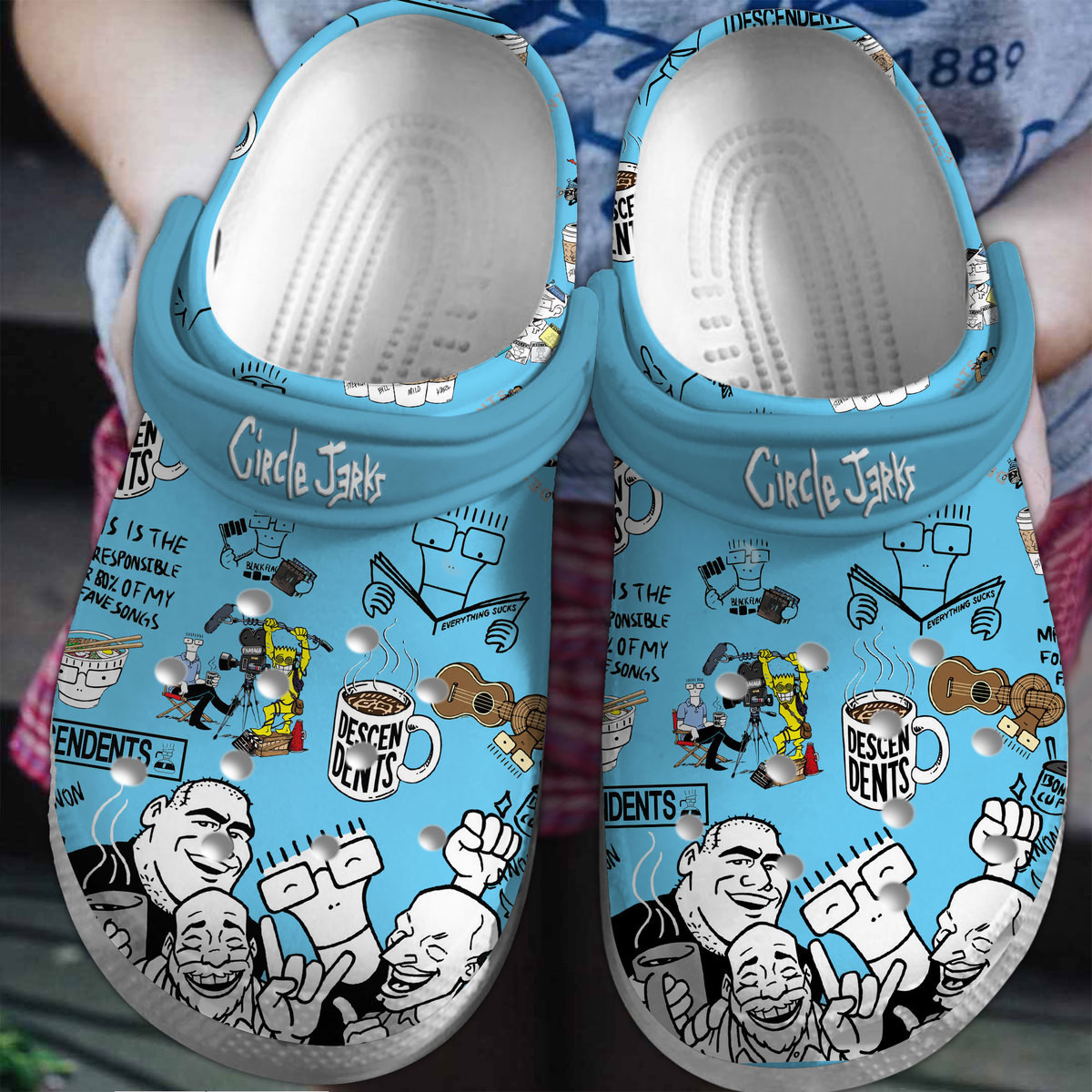 light blue soft slippers descendents music clogs fast shipping worldwide 2clyq