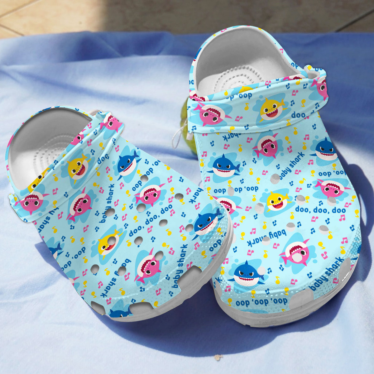 lightweight and breathable baby shark blue clogs for kids 26 adults sk7ik