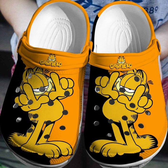 lightweight and breathable garfield orange clogs for kids 26 adults 1gaos