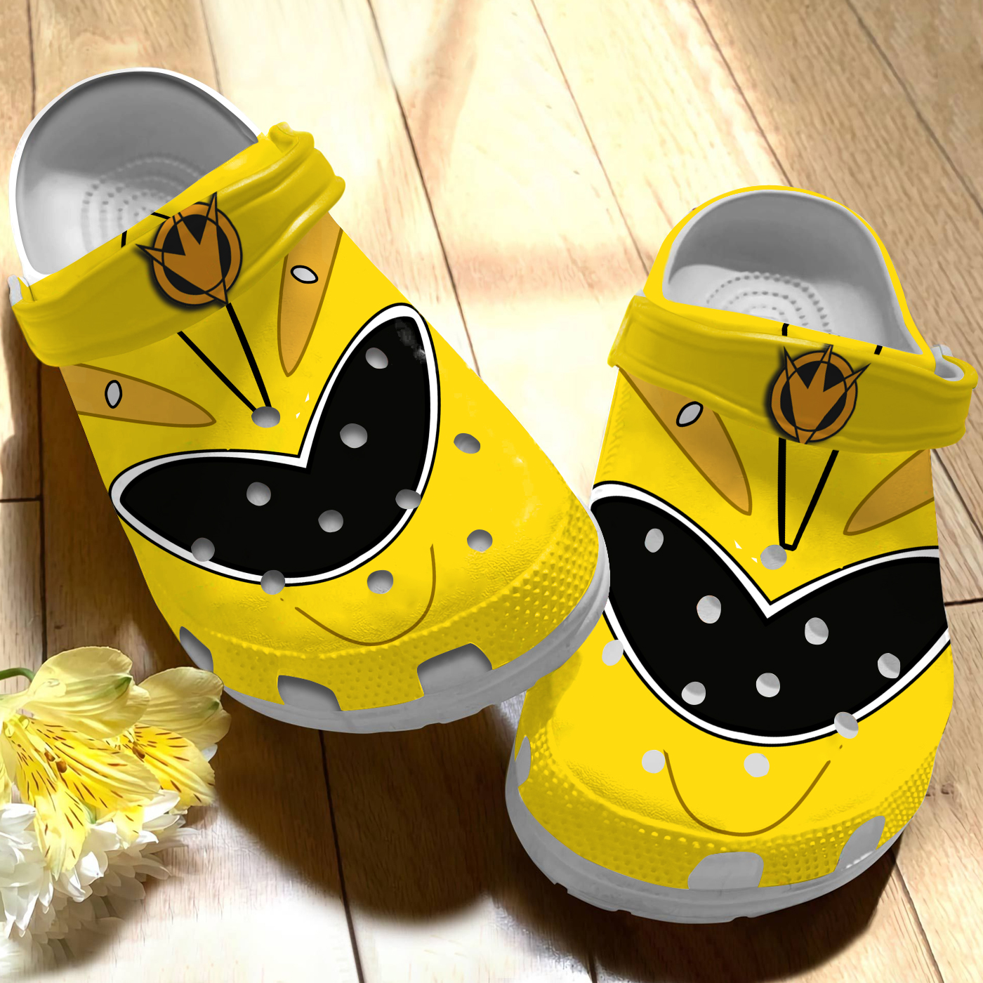 lightweight and comfortable power rangers dino thunder yellow clogs shoes mvoi0
