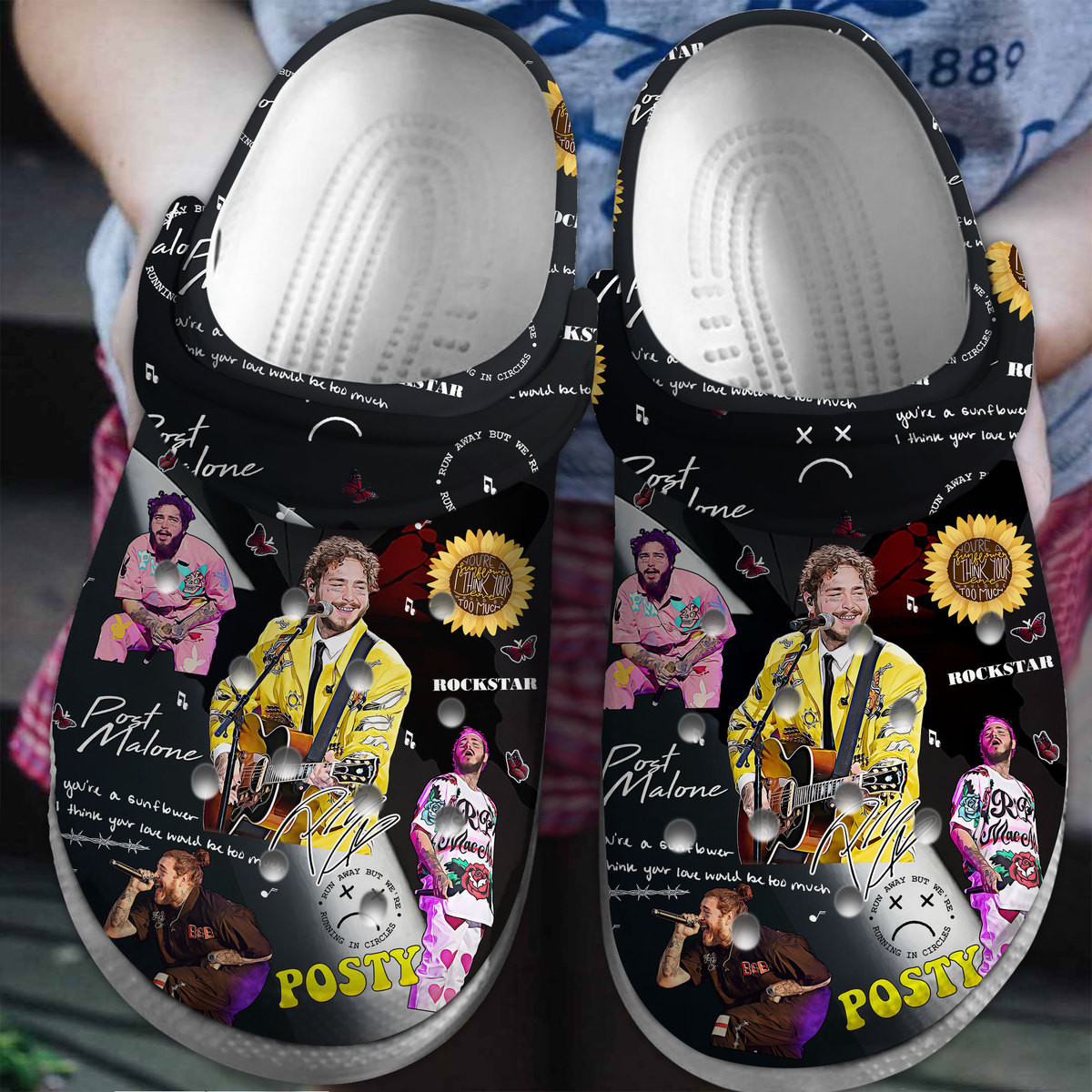 lightweight and soft post malone black clogs for kids 26 adults uomja