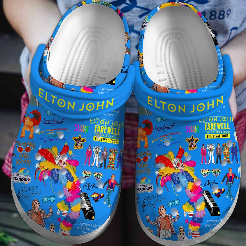 lightweight blue slippers legendary elton john music clogs fast shipping worldwide xchuh