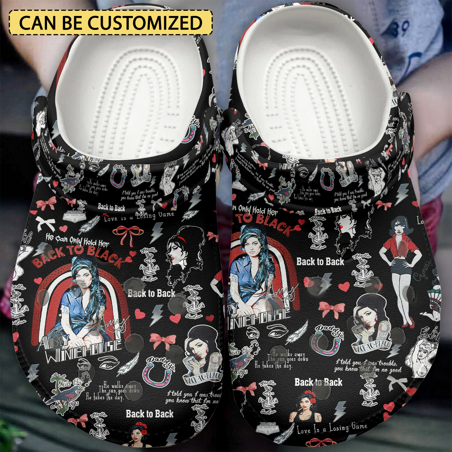 lightweight custom name slippers amy winehouse music black clogs z0jgy