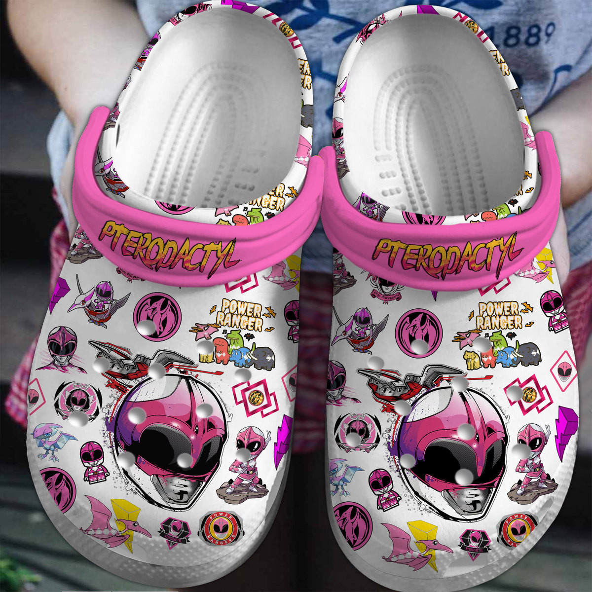 lightweight slippers pink power rangers pterodactyl movie clogs shoes qn9ab