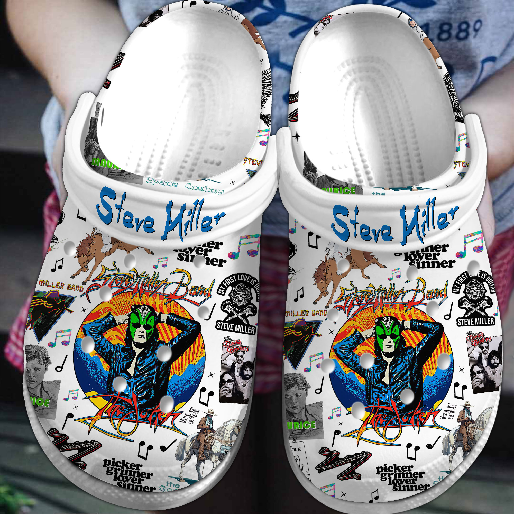 lightweight steve miller band music band white clogs for kids and adults 4xavl