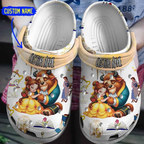 limited edition beauty and the beast cartoon customized clogs 06wrp