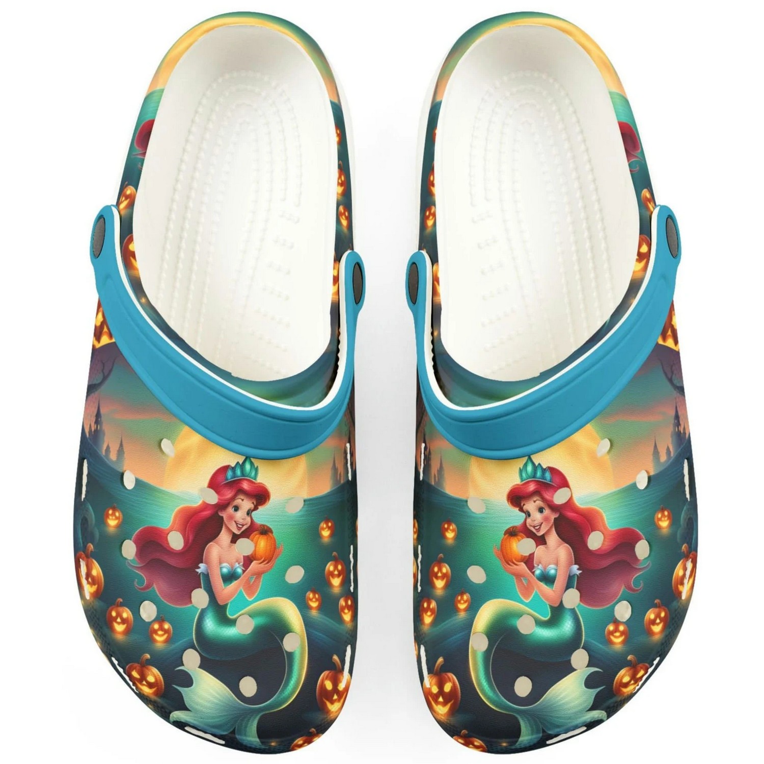 littlle mermaid happy halloween clogs for kids and adults rrw8d