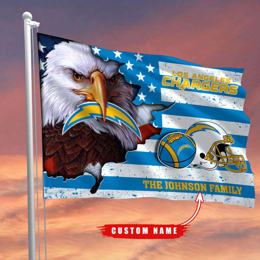 los angeles chargers flag custom name 0xmsz