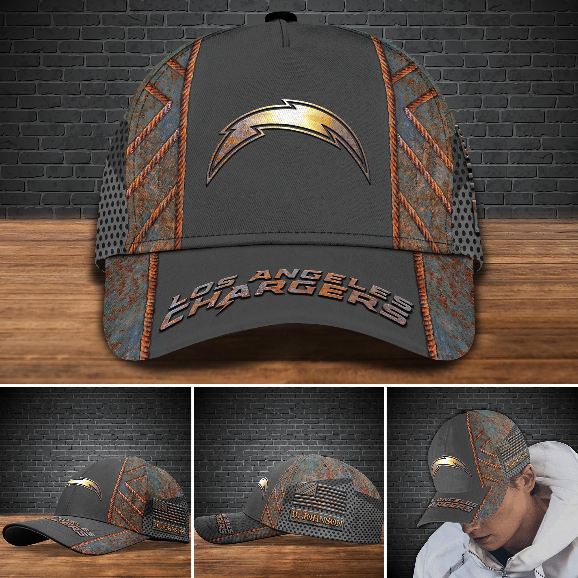 los angeles chargers personalized classic cap bg192 zhcvw