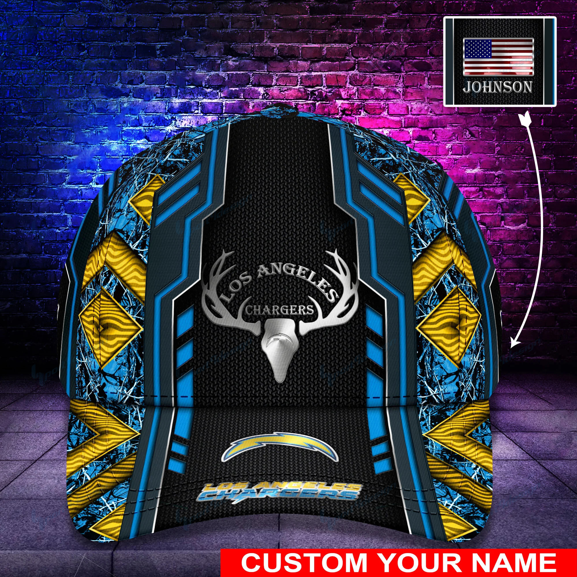 los angeles chargers personalized classic cap bg460 6y65z