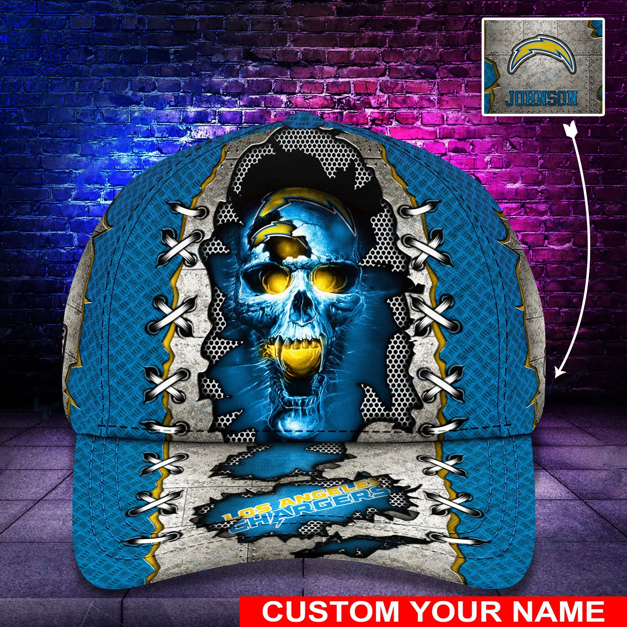 los angeles chargers personalized classic cap bg491 ippvt