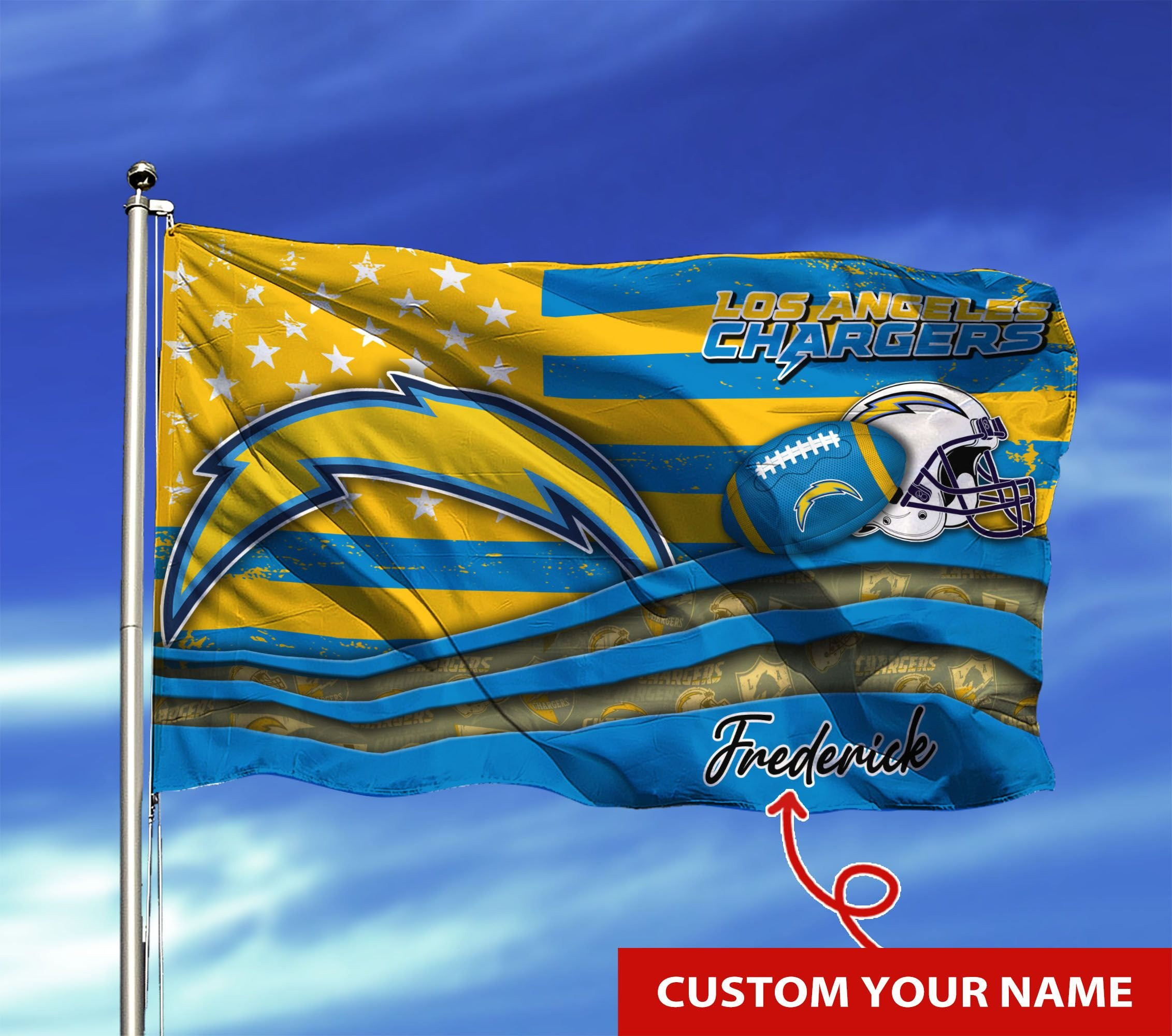 los angeles chargers personalized flag 16 u4mys