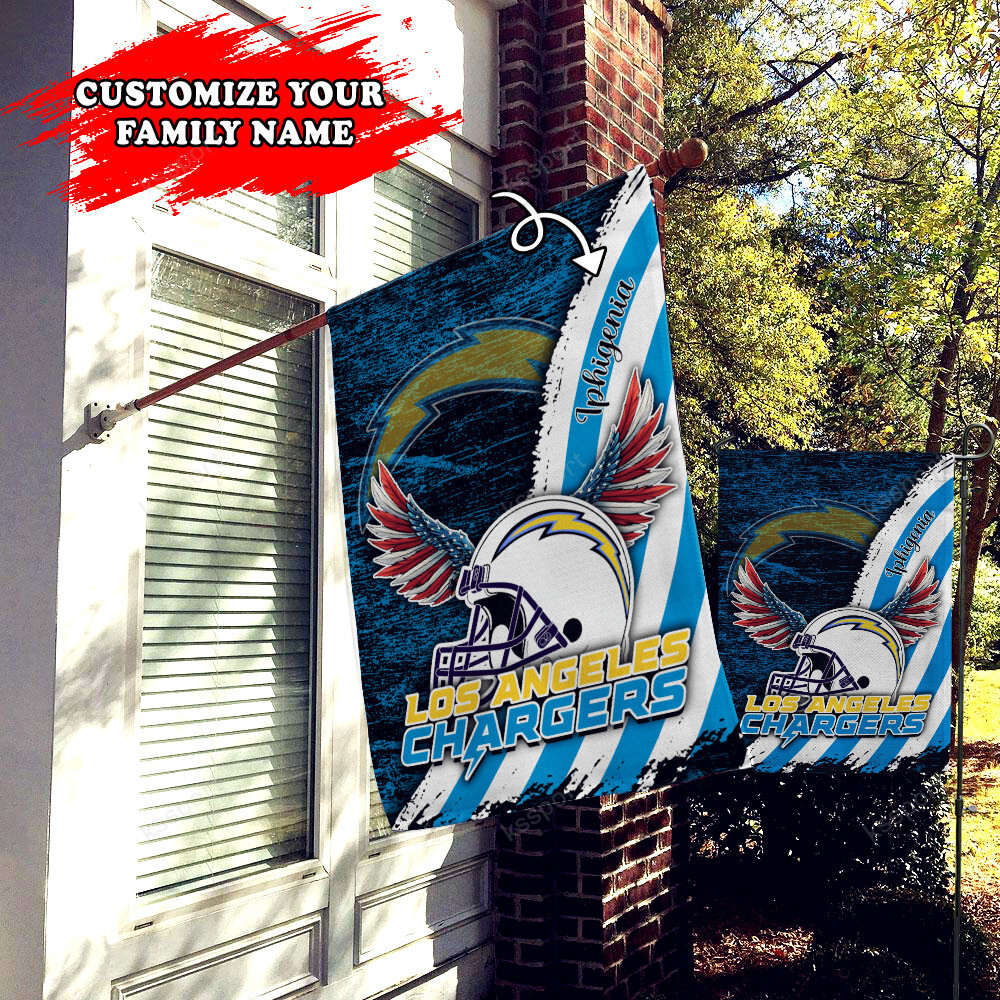 los angeles chargers personalized flag 459 lja02