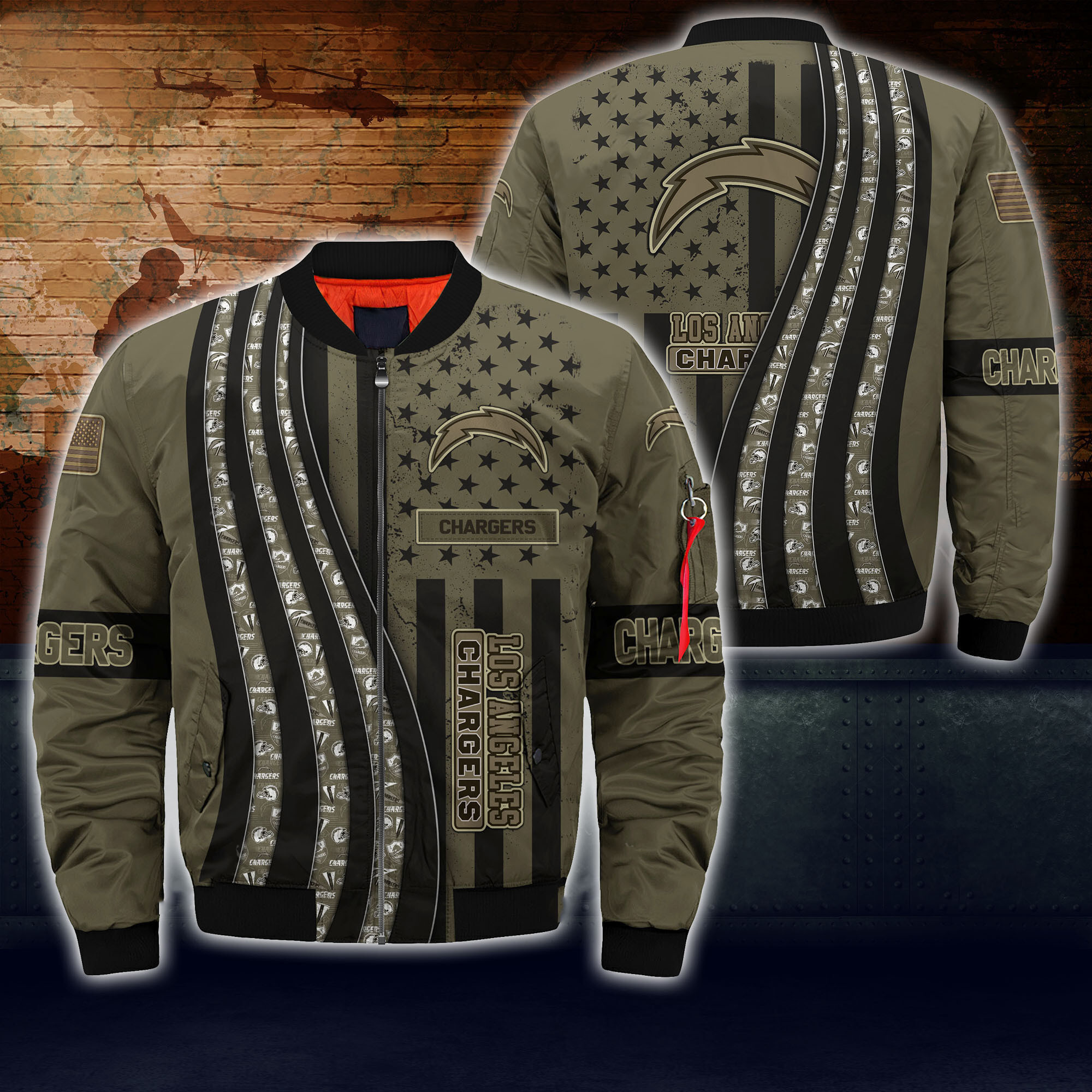 los angeles chargers thick bomber jacket cs86 f9sks