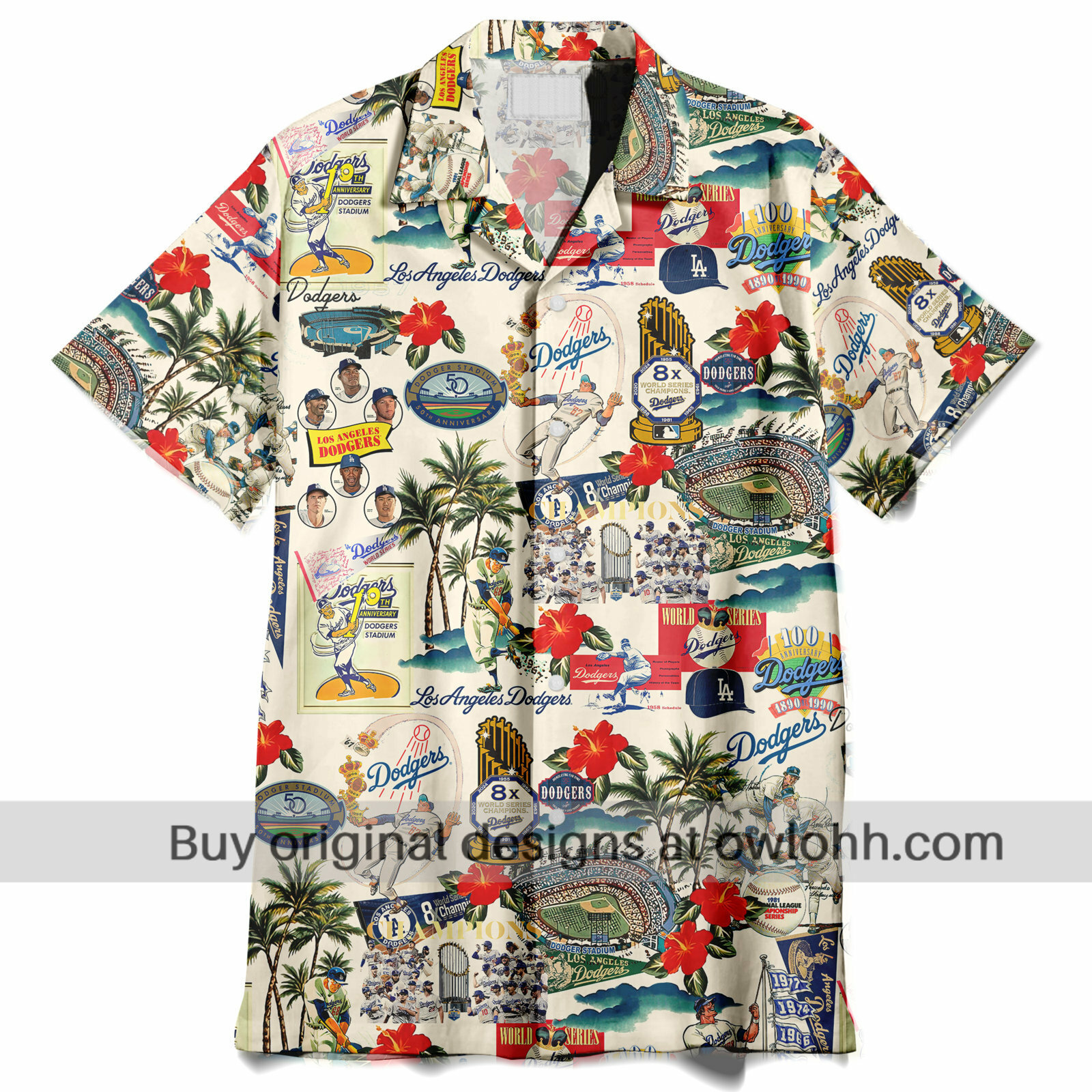 los angeles dodgers palm trees pennants and baseball glory hawaiian shirt owl ohh ubjpx