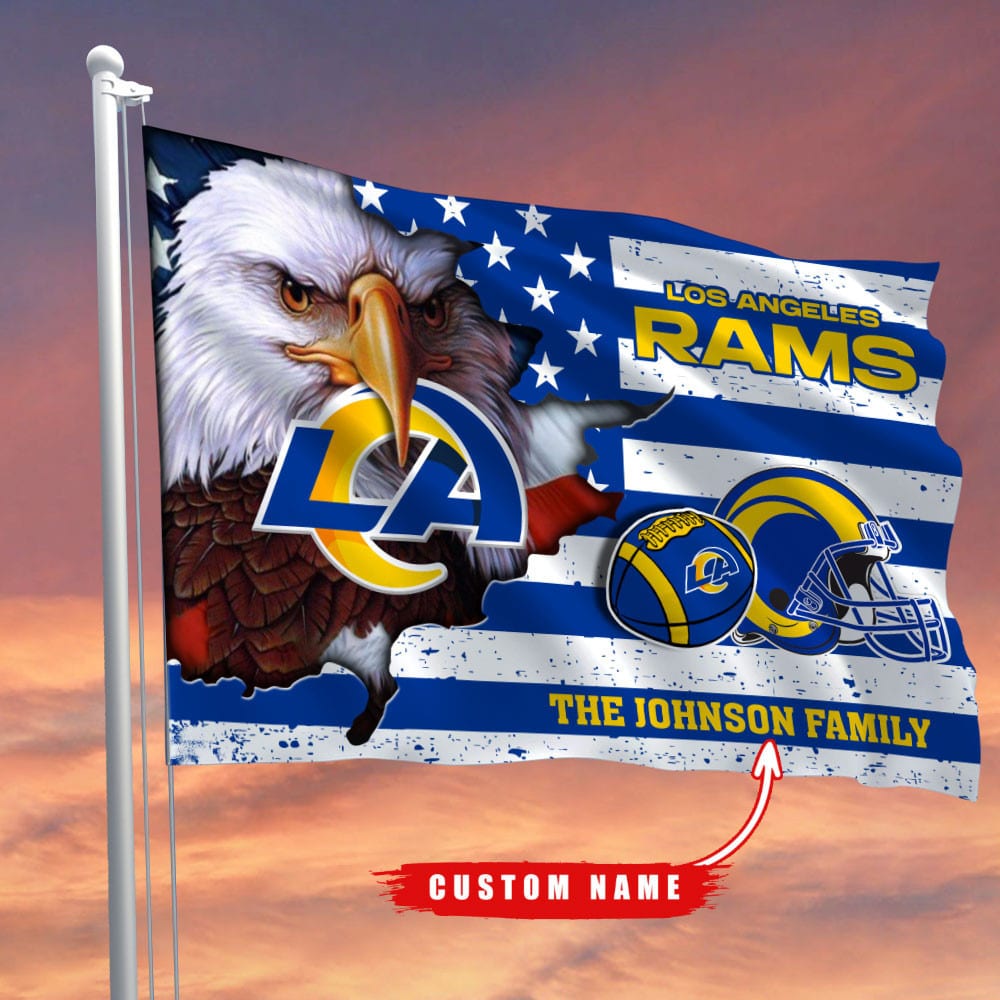 los angeles rams flag custom name p7jbv