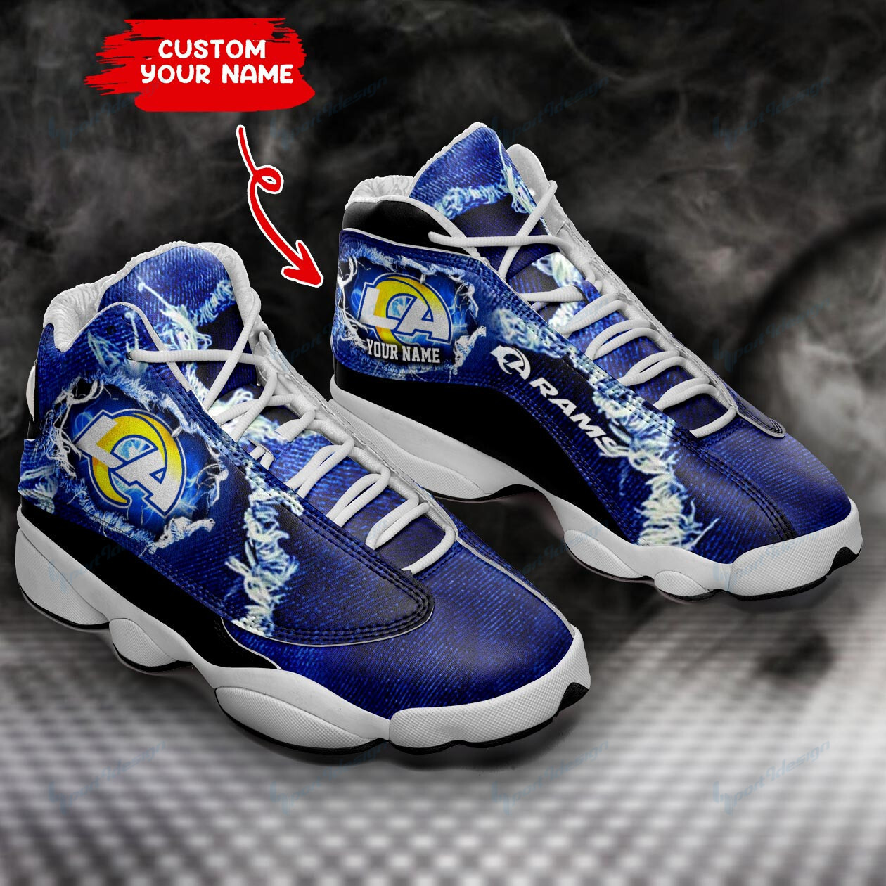los angeles rams personalized ajd13 sneakers bg134 5iygm